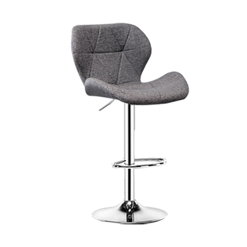 Scandinavian Metal Barstool Faux Leather Footrest Adjustable Counter Stool