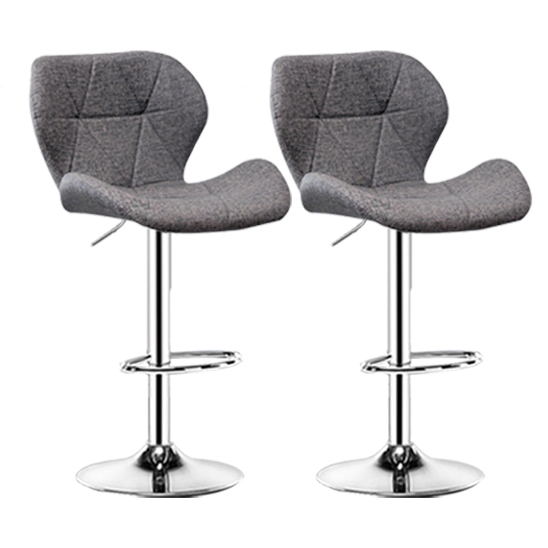 Scandinavian Metal Barstool Faux Leather Footrest Adjustable Counter Stool