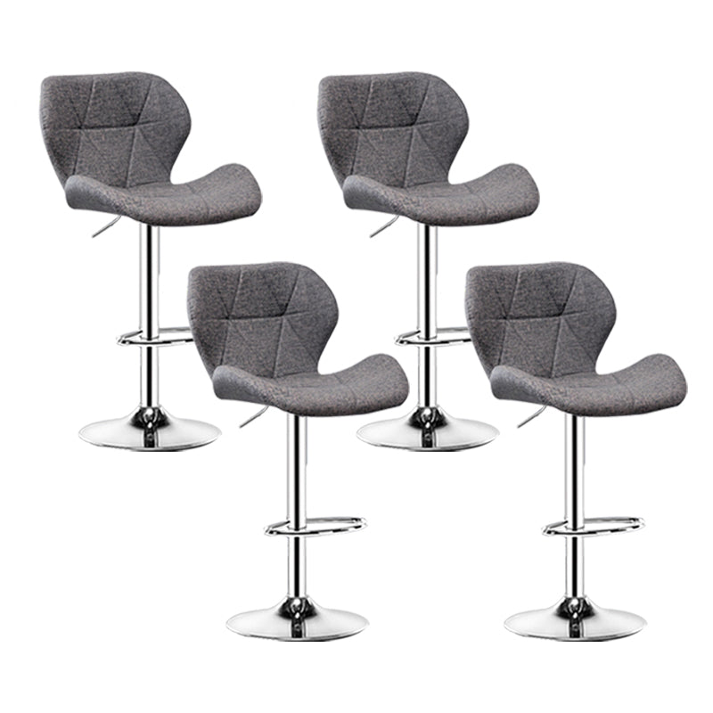 Scandinavian Metal Barstool Faux Leather Footrest Adjustable Counter Stool