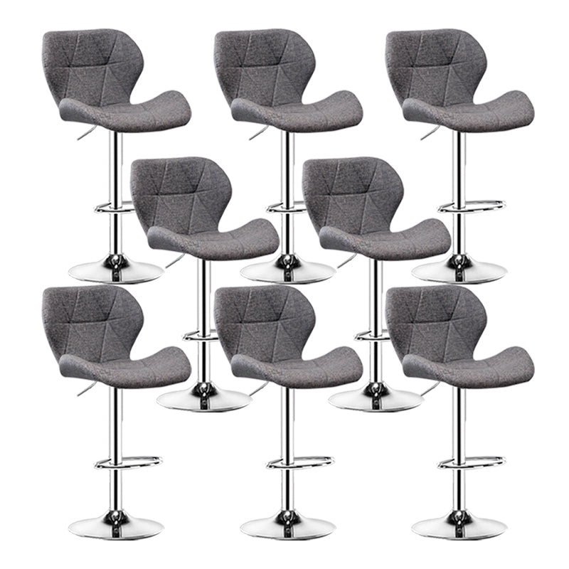 Scandinavian Metal Barstool Faux Leather Footrest Adjustable Counter Stool