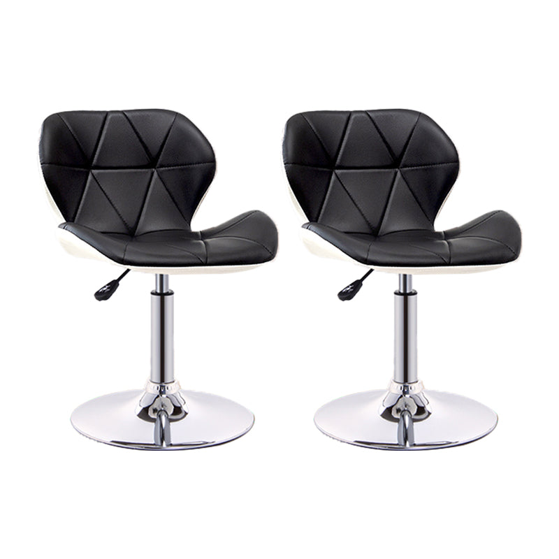 Scandinavian Metal Barstool Faux Leather Footrest Adjustable Counter Stool