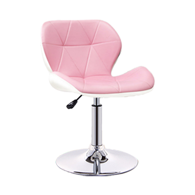 Scandinavian Metal Barstool Faux Leather Footrest Adjustable Counter Stool