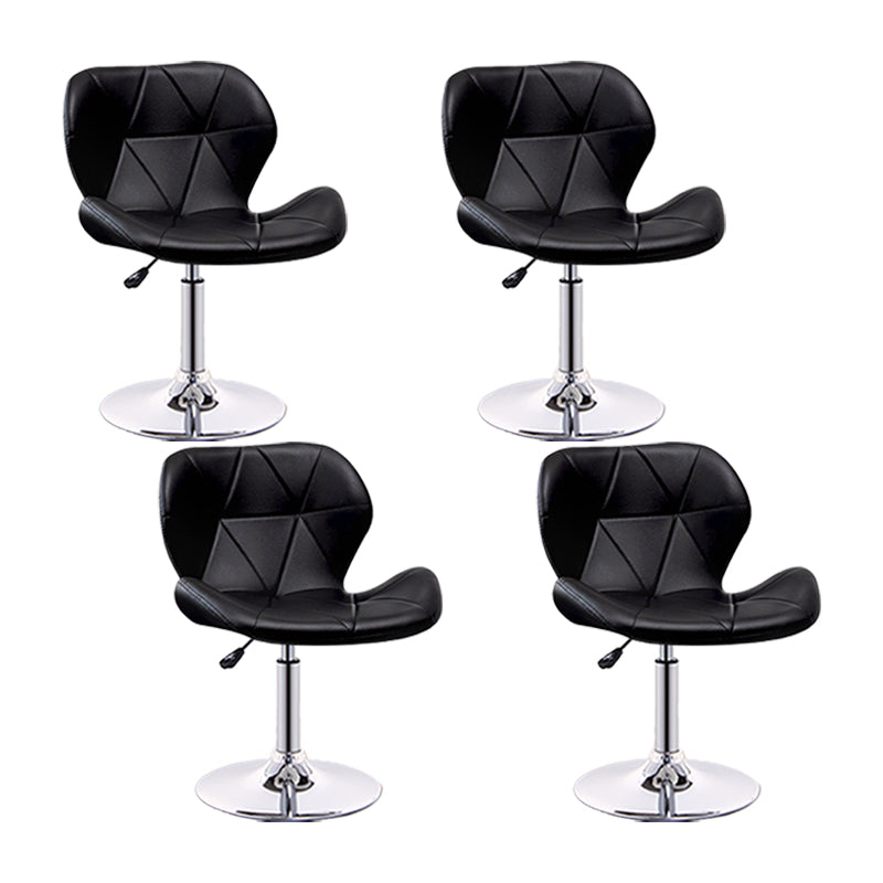 Scandinavian Metal Barstool Faux Leather Footrest Adjustable Counter Stool