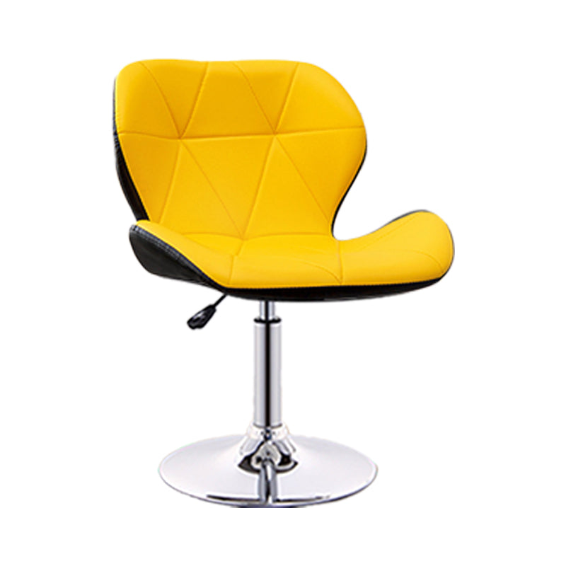 Scandinavian Metal Barstool Faux Leather Footrest Adjustable Counter Stool