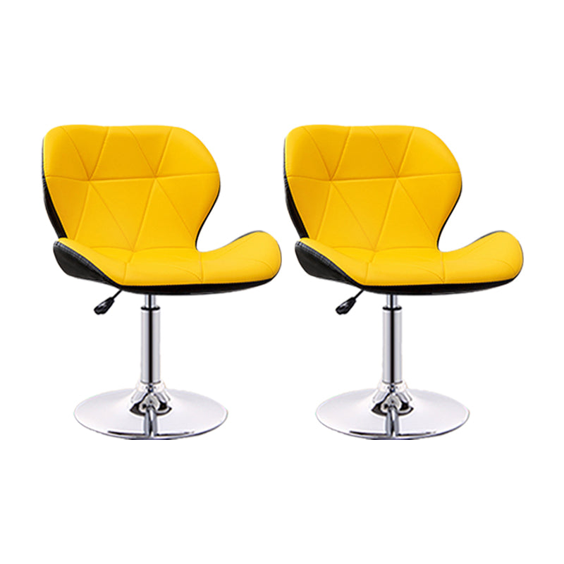 Scandinavian Metal Barstool Faux Leather Footrest Adjustable Counter Stool