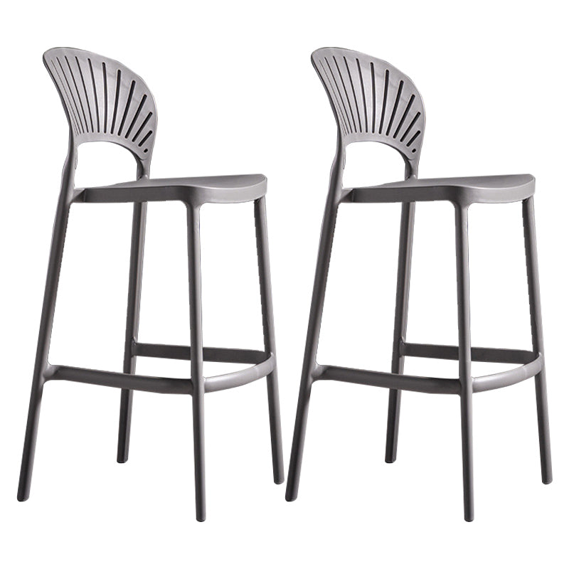 Modern Plastic Barstool Low Back Counter Stool in Matte Finish