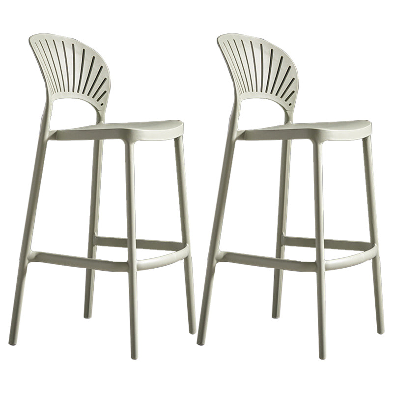 Modern Plastic Barstool Low Back Counter Stool in Matte Finish