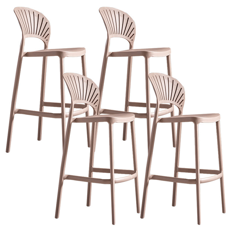 Modern Plastic Barstool Low Back Counter Stool in Matte Finish