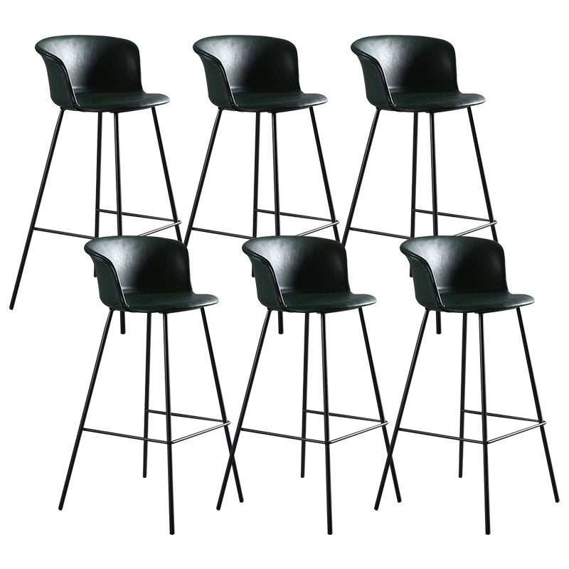 Modern Bucket Low Back Counter Chair Faux Leather Counter Bar Stool for Dining Room