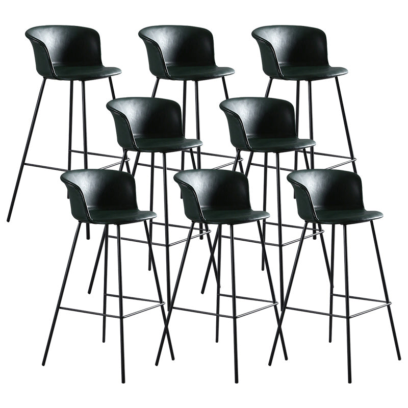 Modern Bucket Low Back Counter Chair Faux Leather Counter Bar Stool for Dining Room
