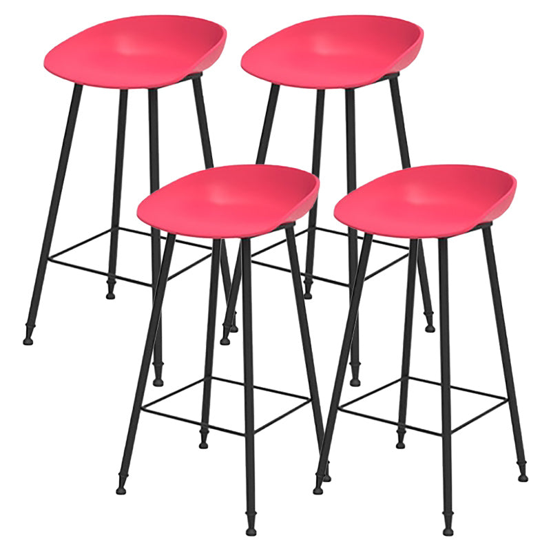Contemporary Metal Base Indoor Stool PP Plastic Low Back Bar Stool