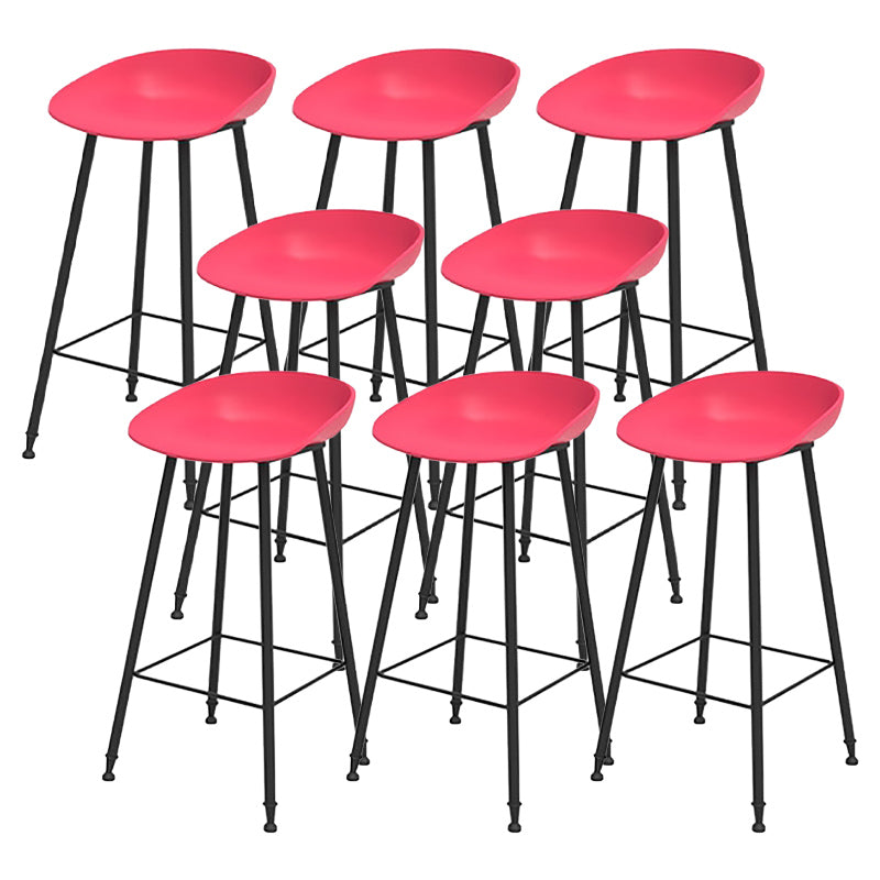 Contemporary Metal Base Indoor Stool PP Plastic Low Back Bar Stool