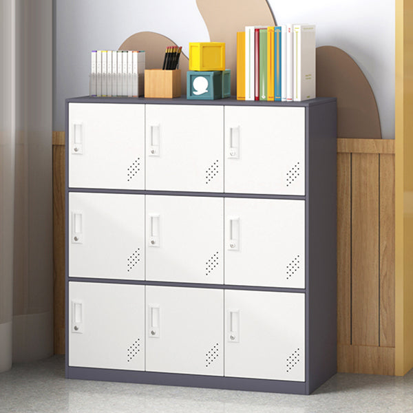 Contemporary Hinged Storage Cabinet Steel Non-Hanging Armoire