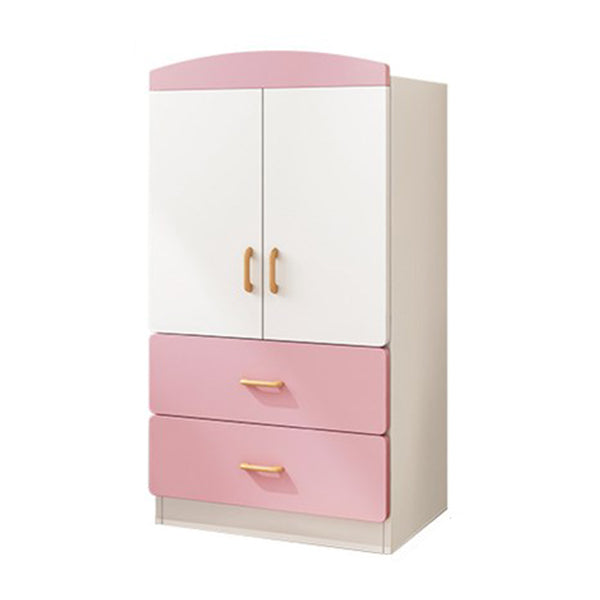 Engineered Wood Storage Cabinet with Garment Rod Modern Cabinet for Bedroom
