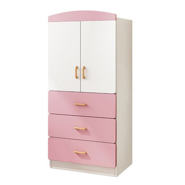 Engineered Wood Storage Cabinet with Garment Rod Modern Cabinet for Bedroom