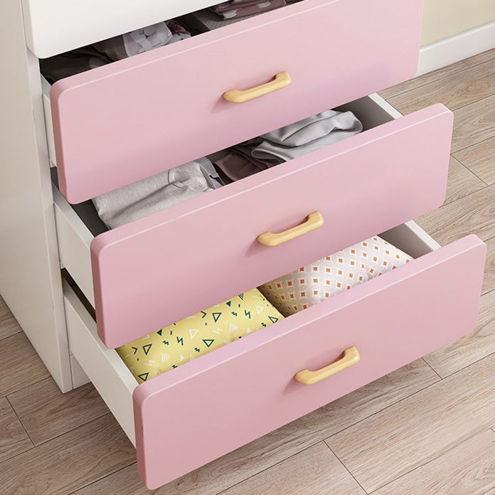 Engineered Wood Storage Cabinet with Garment Rod Modern Cabinet for Bedroom