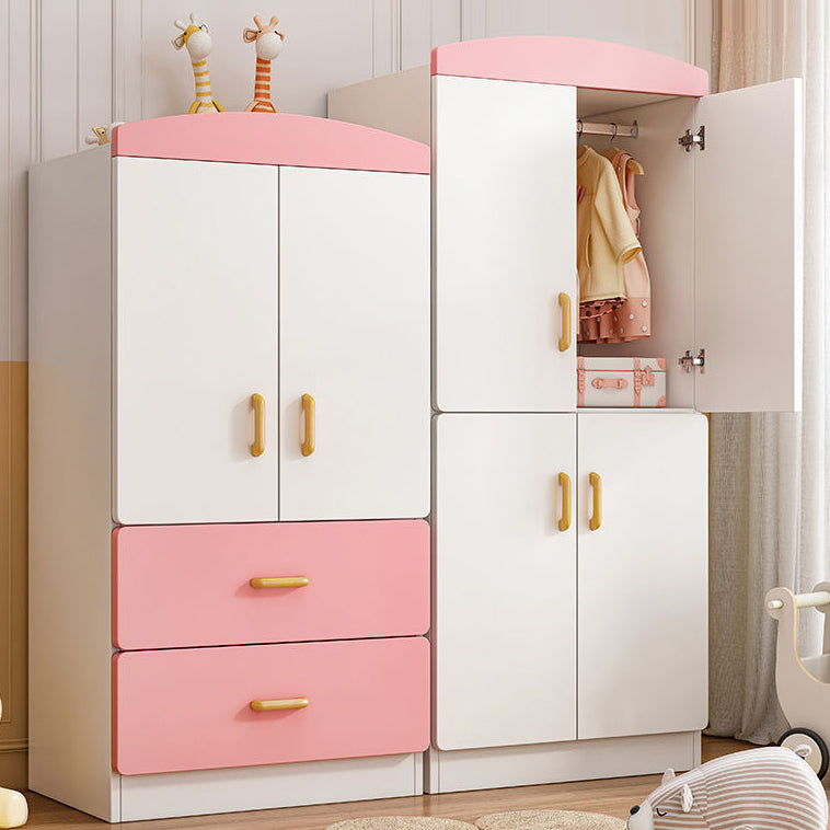Engineered Wood Storage Cabinet with Garment Rod Modern Cabinet for Bedroom