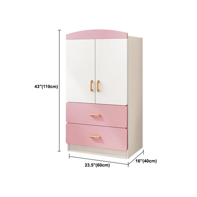 Engineered Wood Storage Cabinet with Garment Rod Modern Cabinet for Bedroom