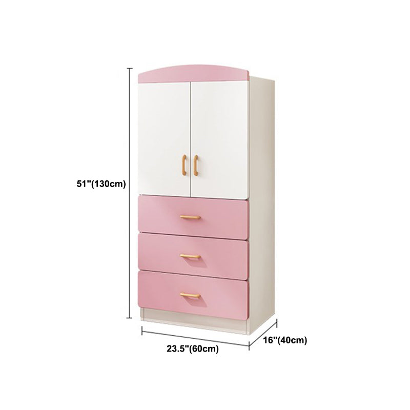 Engineered Wood Storage Cabinet with Garment Rod Modern Cabinet for Bedroom