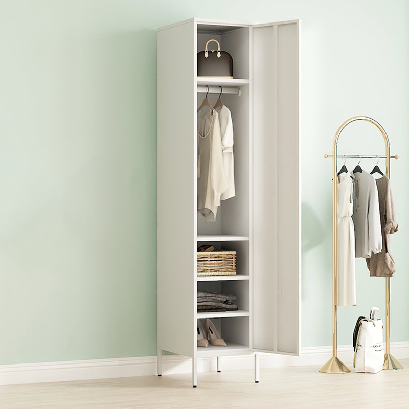 Modern Metal Storage Cabinet for Bedroom Matte Finish Cabinet with Hinged Door