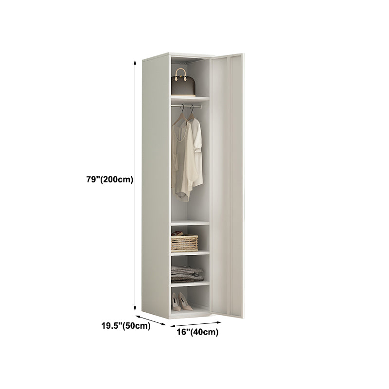 Modern Metal Storage Cabinet for Bedroom Matte Finish Cabinet with Hinged Door