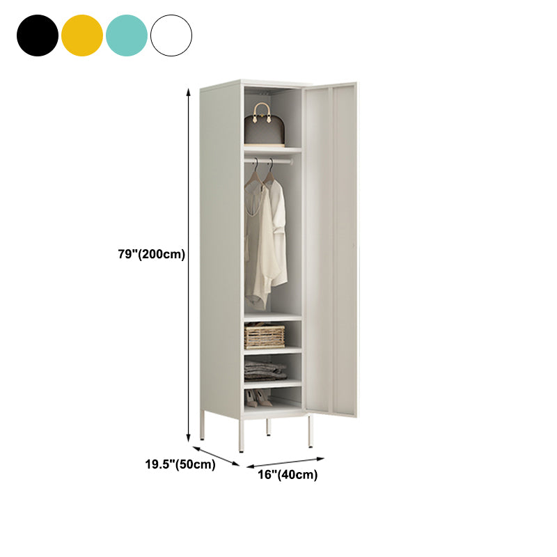 Modern Metal Storage Cabinet for Bedroom Matte Finish Cabinet with Hinged Door