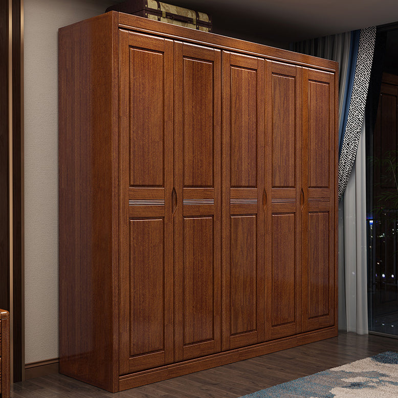 Brown Walnut Wood Storage Cabinet Traditional Cabinet with Drawer