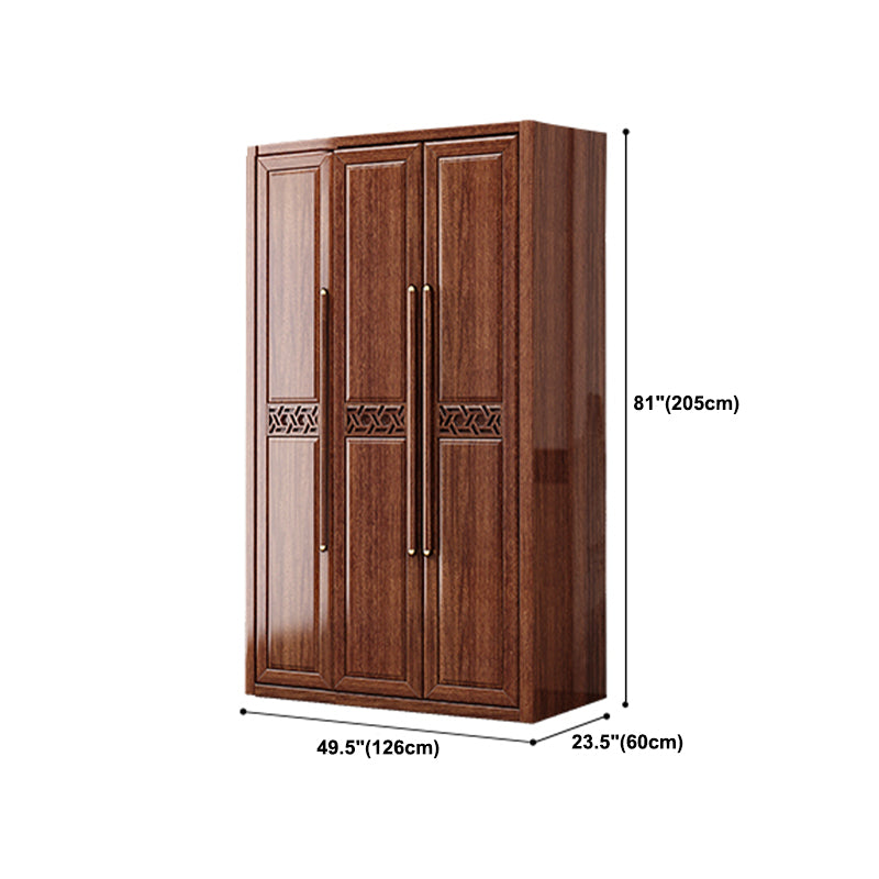 Brown Walnut Wood Storage Cabinet Traditional Cabinet with Drawer