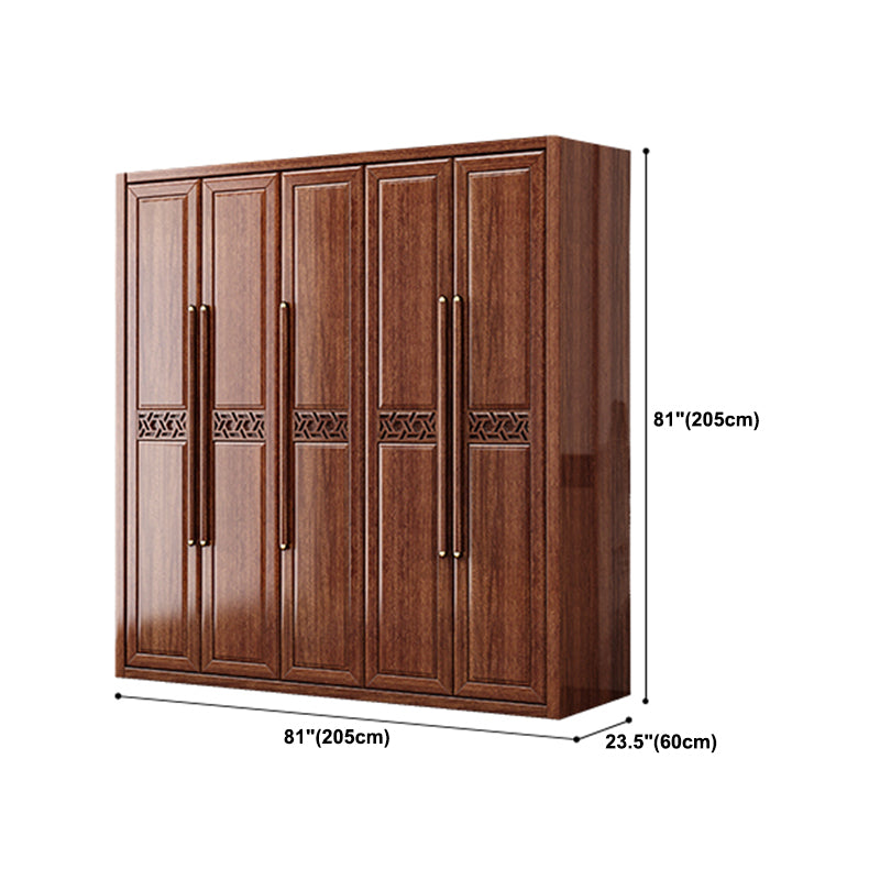 Brown Walnut Wood Storage Cabinet Traditional Cabinet with Drawer
