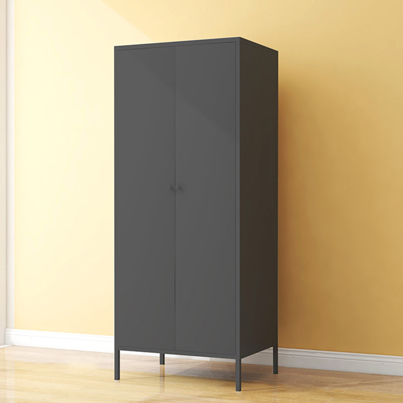 Contemporary Wardrobe Cabinet with Adjustable Shelves Steel Wardrobe Armoire