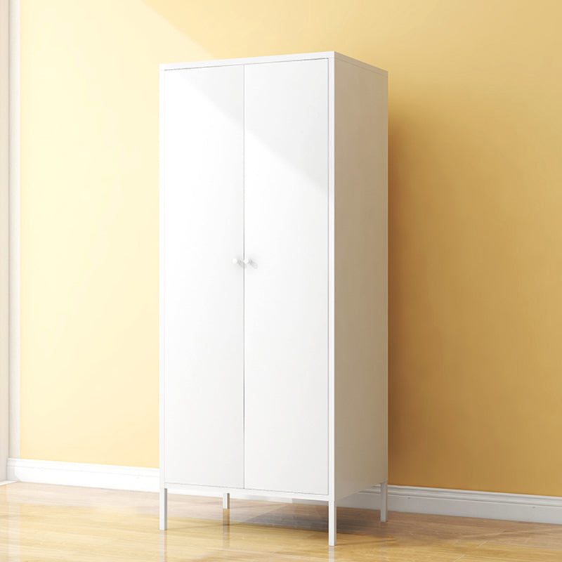 Contemporary Wardrobe Cabinet with Adjustable Shelves Steel Wardrobe Armoire