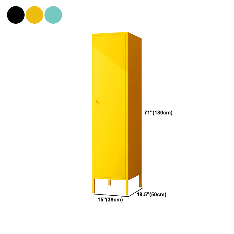 Contemporary Wardrobe Cabinet with Adjustable Shelves Steel Wardrobe Armoire