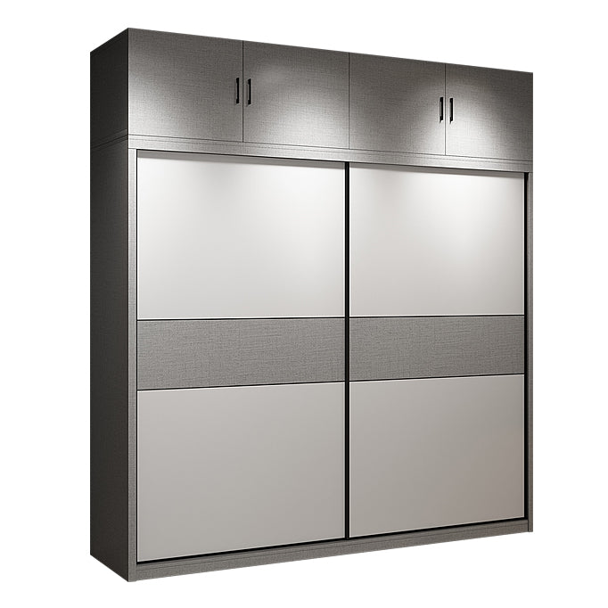 Modern Style Wooden Wardrobe White Colour Wardrobe Closet with Sliding Door