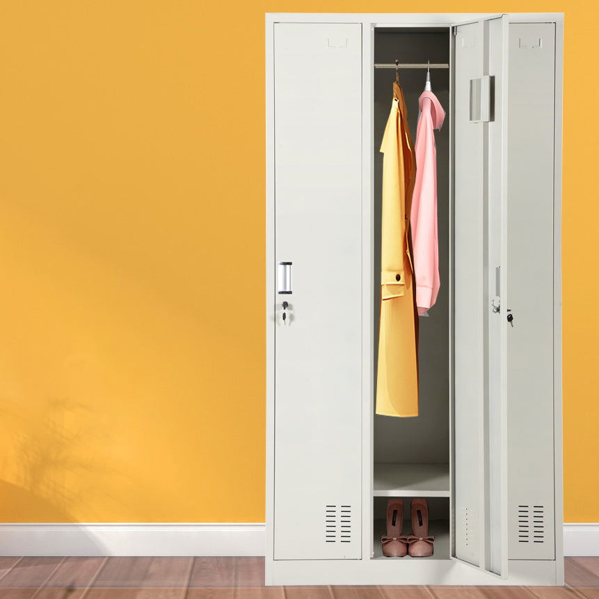 Gray Hinged Wardrobe Closet Contemporary Steel Wardrobe Cabinet