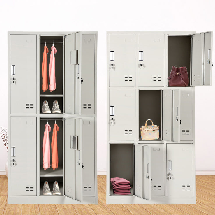 Gray Hinged Wardrobe Closet Contemporary Steel Wardrobe Cabinet