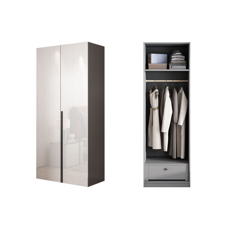 Contemporary Style Wardrobe Cabinet Wood Armoire with Door for Bedroom