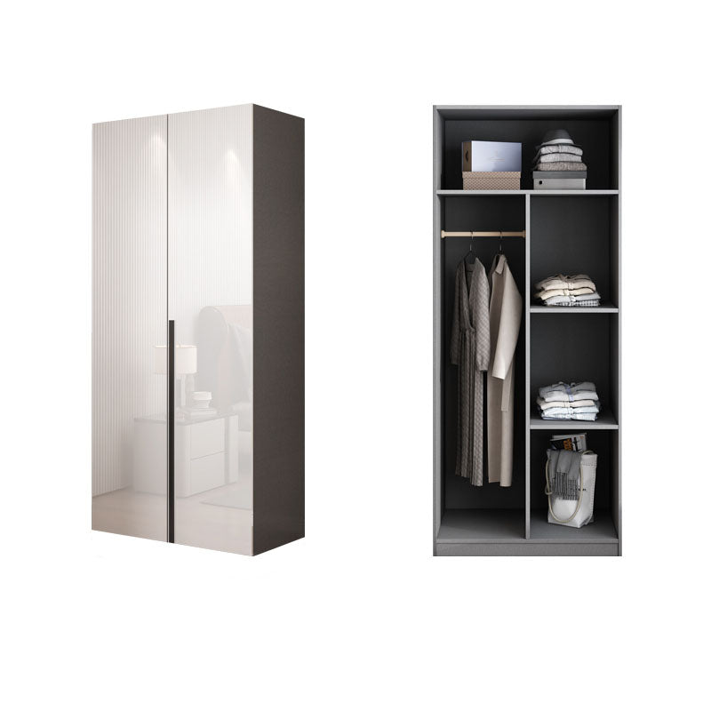 Contemporary Style Wardrobe Cabinet Wood Armoire with Door for Bedroom