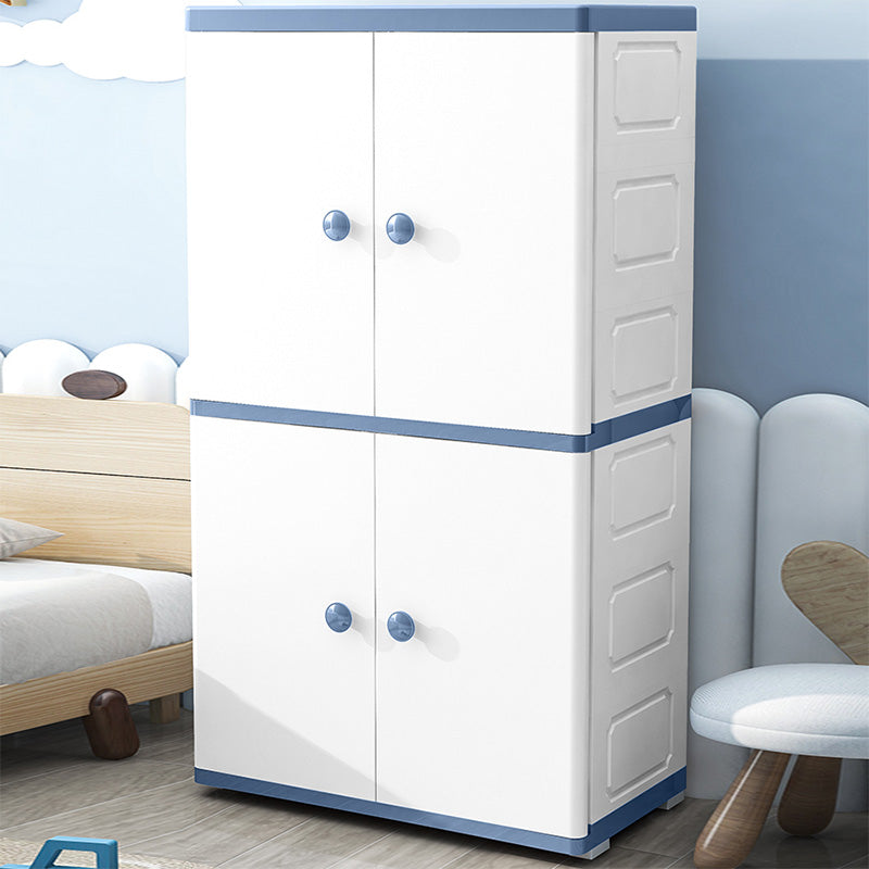 Contemporary Style Wardrobe Armoire Plastic Non-Hanging Armoire with Door