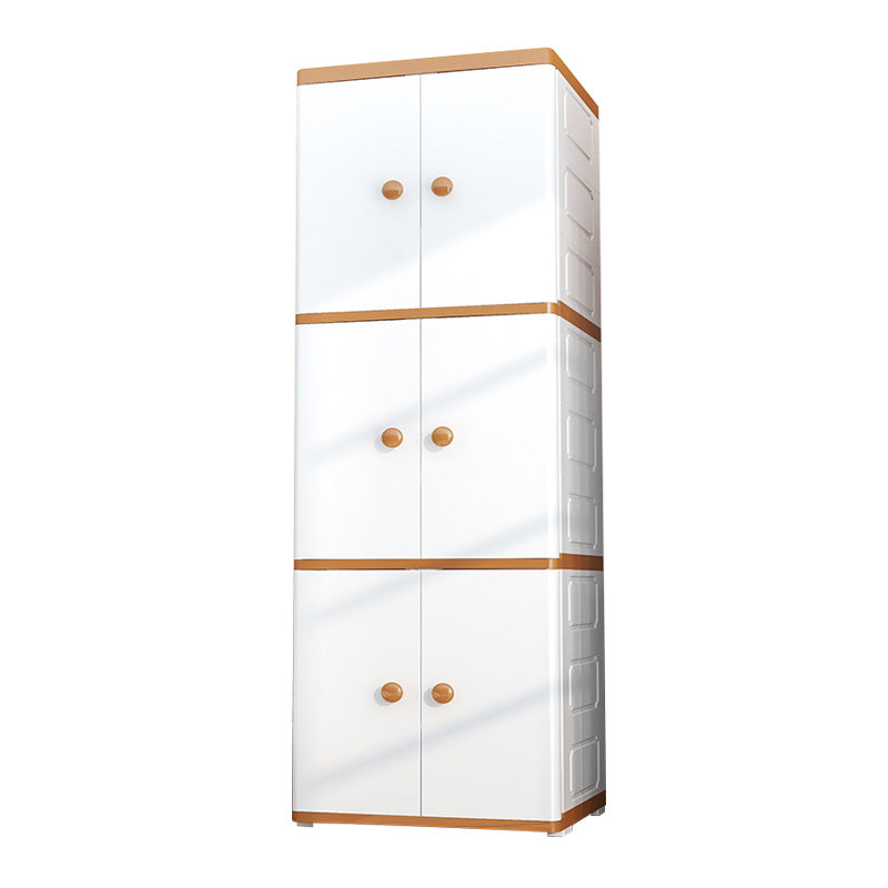 Contemporary Style Wardrobe Armoire Plastic Non-Hanging Armoire with Door