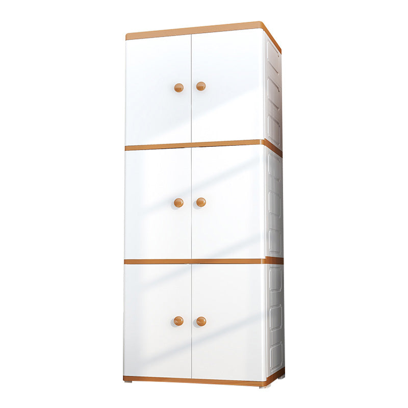 Contemporary Style Wardrobe Armoire Plastic Non-Hanging Armoire with Door