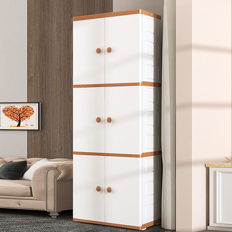Contemporary Style Wardrobe Armoire Plastic Non-Hanging Armoire with Door