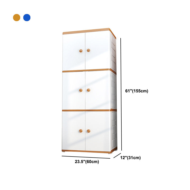 Contemporary Style Wardrobe Armoire Plastic Non-Hanging Armoire with Door