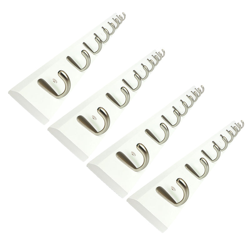 Modern Wood Coat Rack Wall-Mounted with Hooks Entry Hall Tree