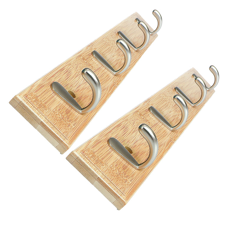 Modern Wood Coat Rack Wall-Mounted with Hooks Entry Hall Tree