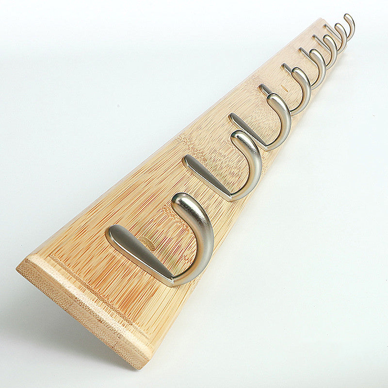 Modern Wood Coat Rack Wall-Mounted with Hooks Entry Hall Tree