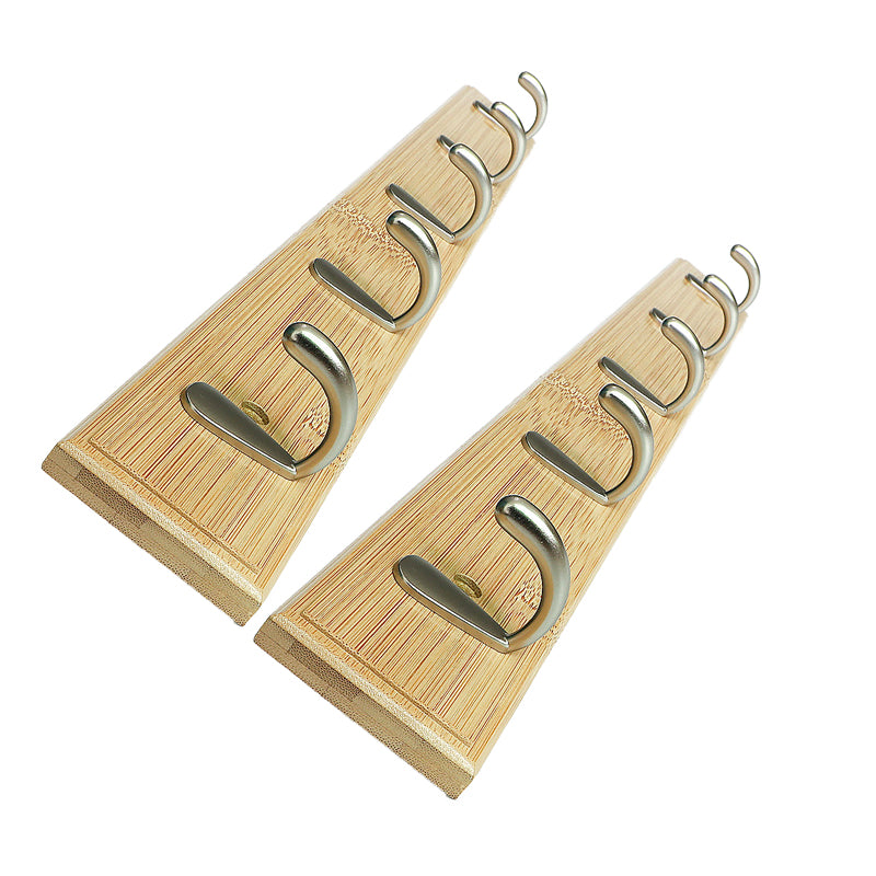 Modern Wood Coat Rack Wall-Mounted with Hooks Entry Hall Tree