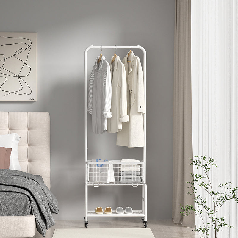 Glam Metallic Coat Hanger Free Standing Movable Coat Rack for Bedroom