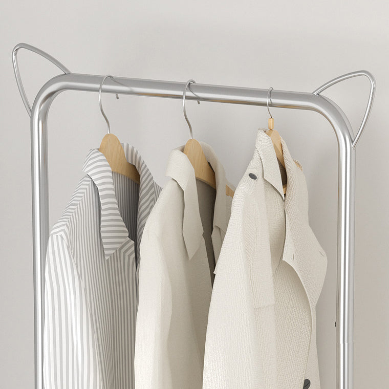 Glam Metallic Coat Hanger Free Standing Movable Coat Rack for Bedroom
