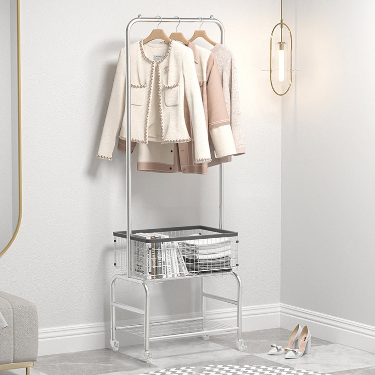 Glam Metallic Coat Hanger Free Standing Movable Coat Rack for Bedroom