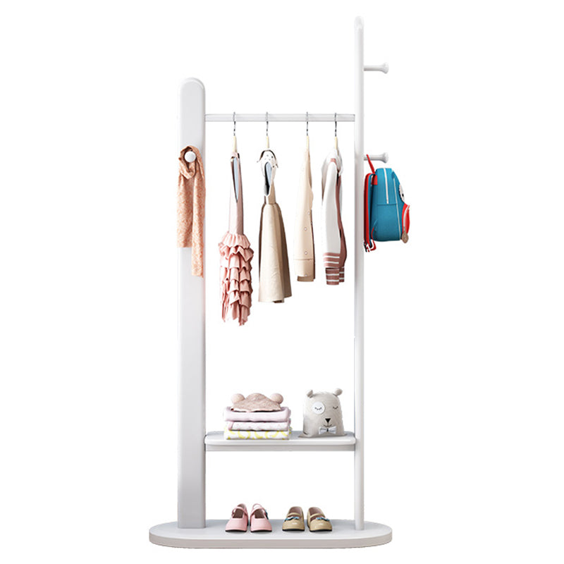Stable Coat Rack Solid Rubberwood Free Standing Hooks Design Coat Rack